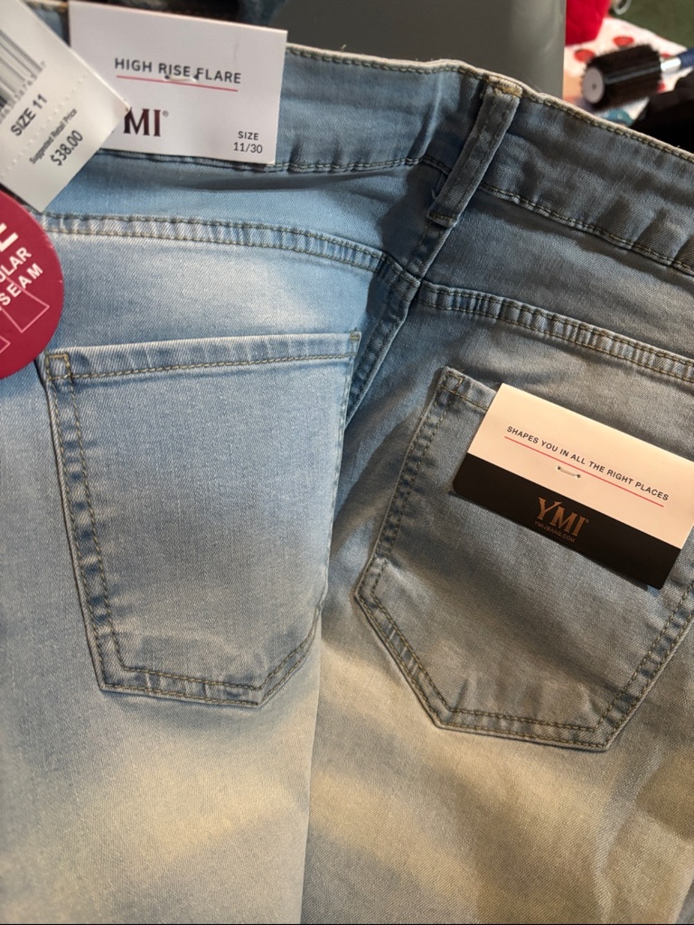 YMI High-Rise Flare Jeans in Light Blue Wash